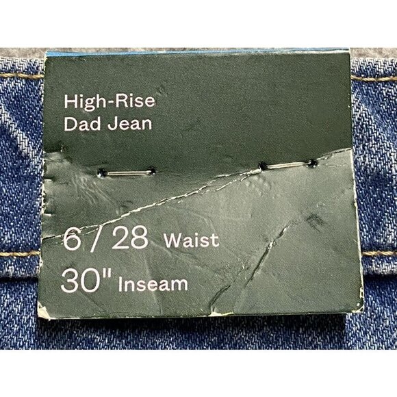 Wild Fable Dad Jeans Womens 6/28 Blue High Rise High Waist Straight Medium Wash - Picture 7 of 7